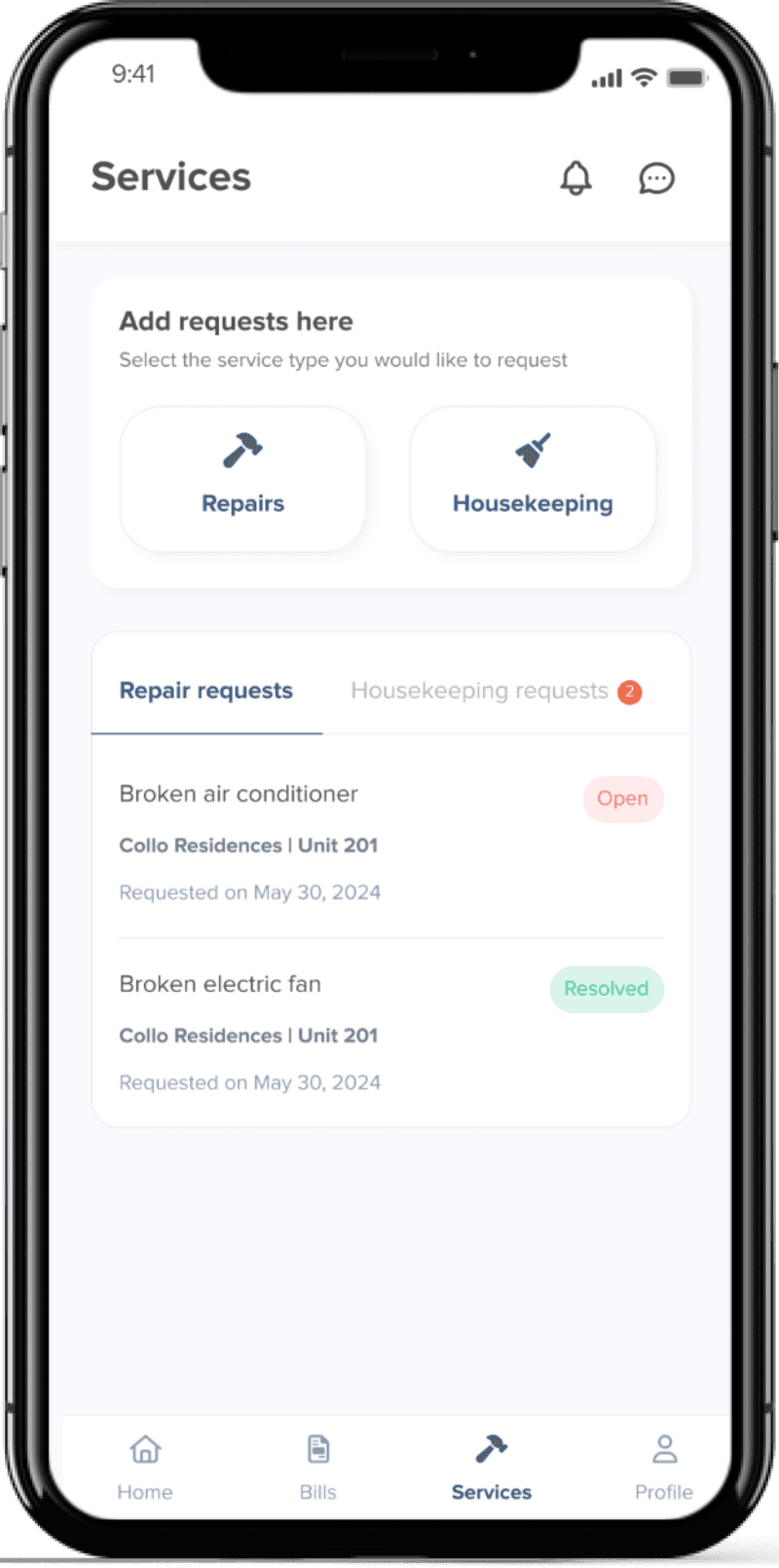 Collo Tenant Mobile App - Billing Payment